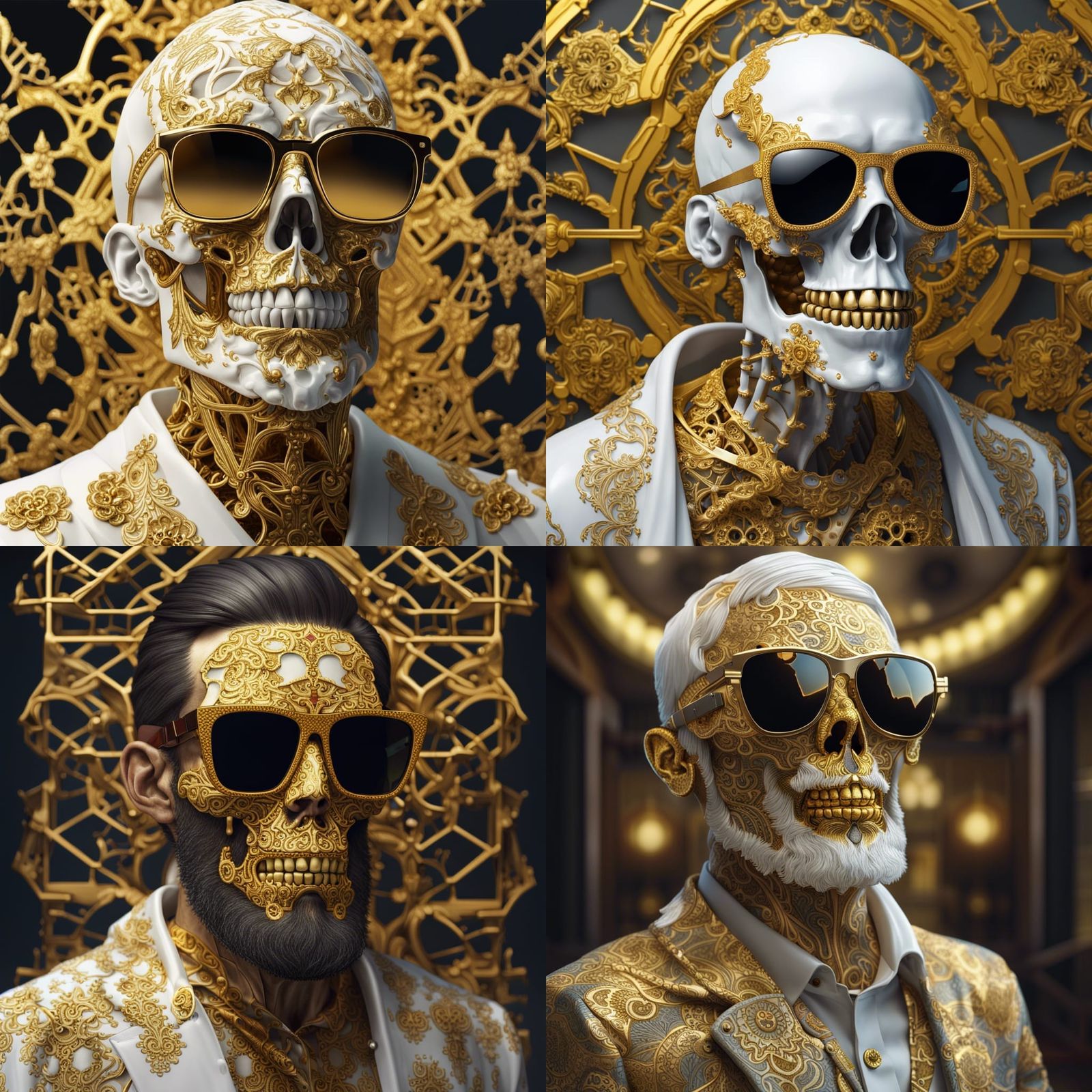 Undead 80s Skeleton Portrait in Photorealistic Style
