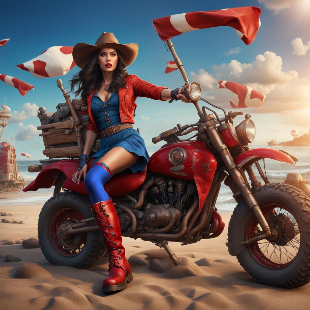 Megan Fox as Cowgirl in Detailed Digital Painting