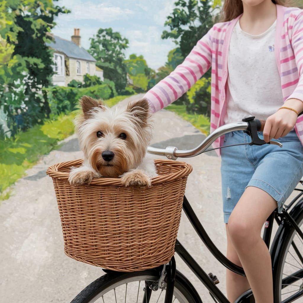 Riding Through English Countryside with a Skye Terrier