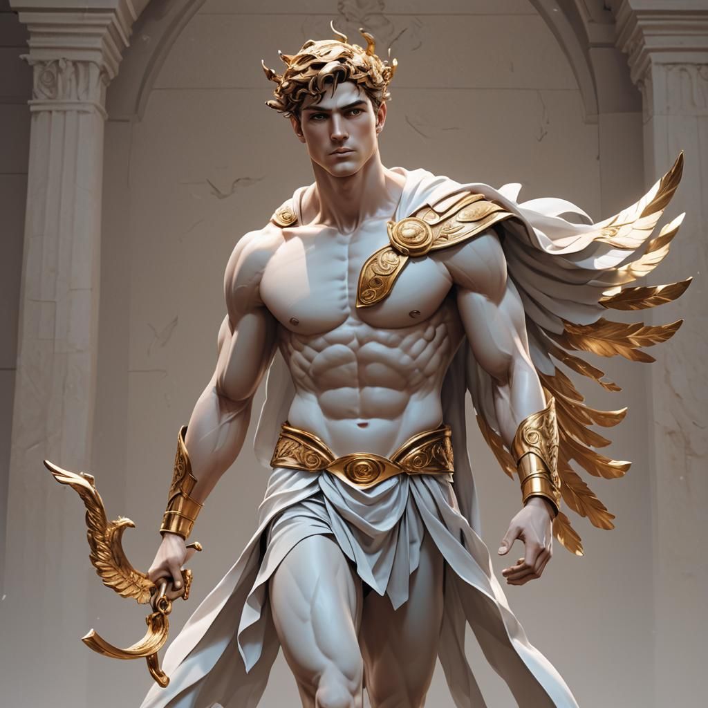 Hermes, Greek God, in Detailed 3D Anime Art