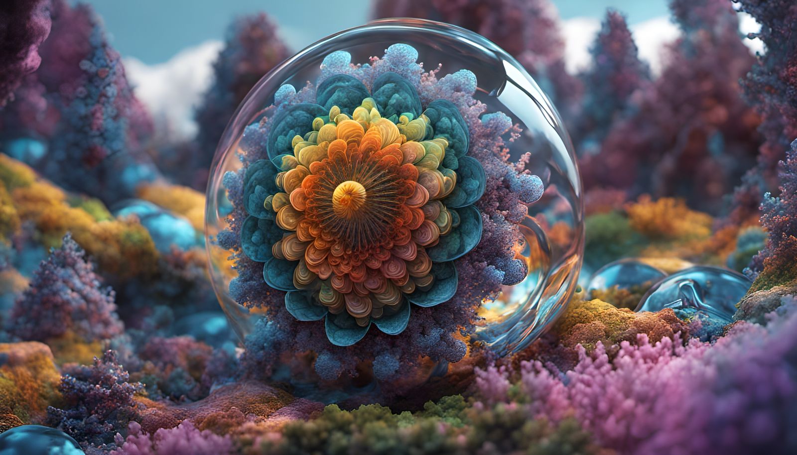 Polychromatic Geometric Abstract in Hyperreal Style