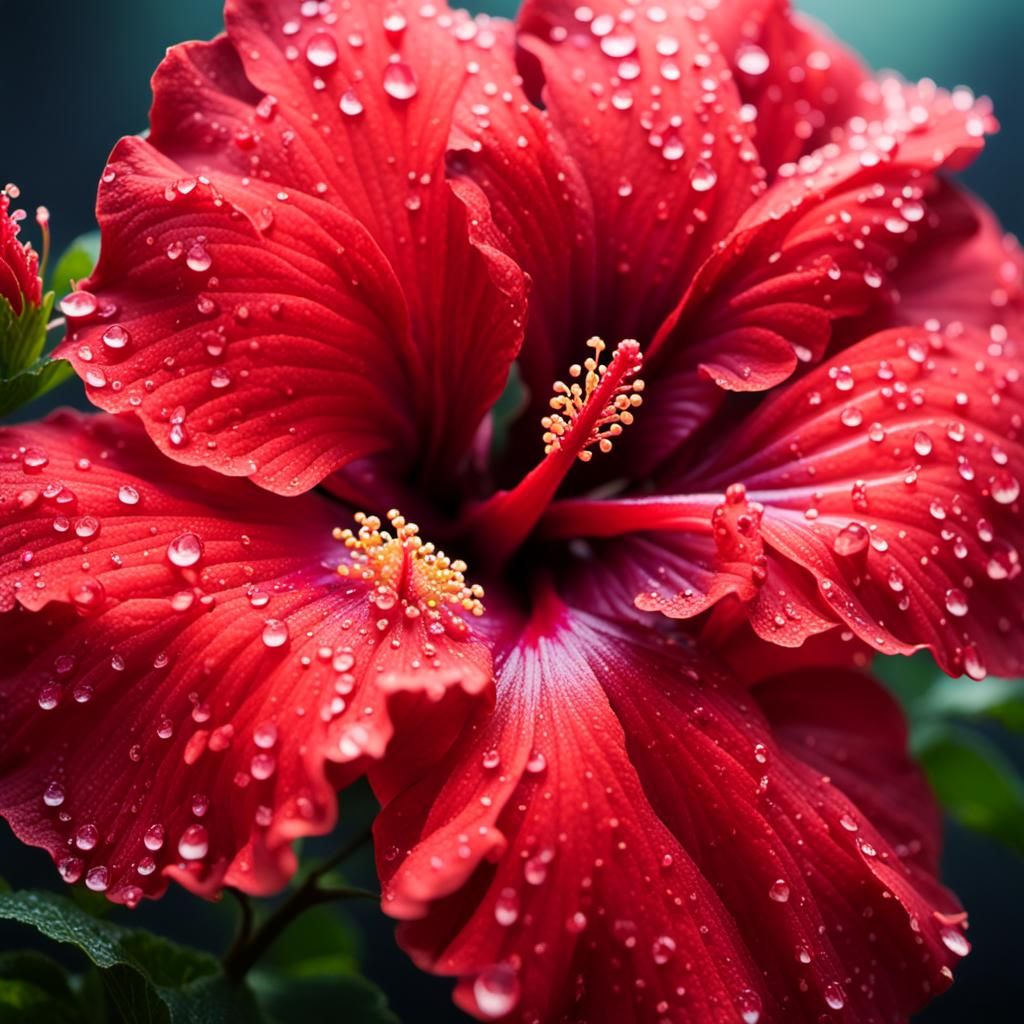 Luminescent Red Hibiscus Flower in Natural Light
