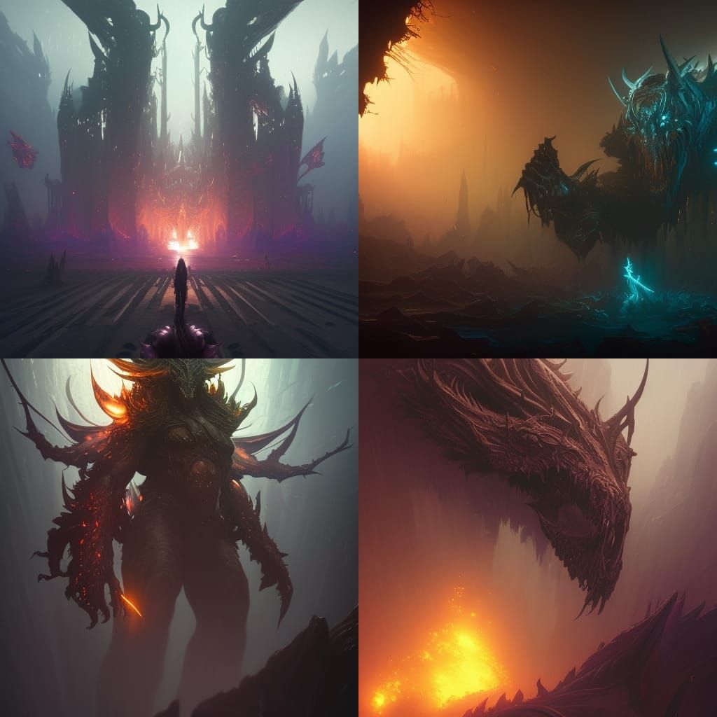 Dark Fantasy Xenobeast Concept Art in 8K