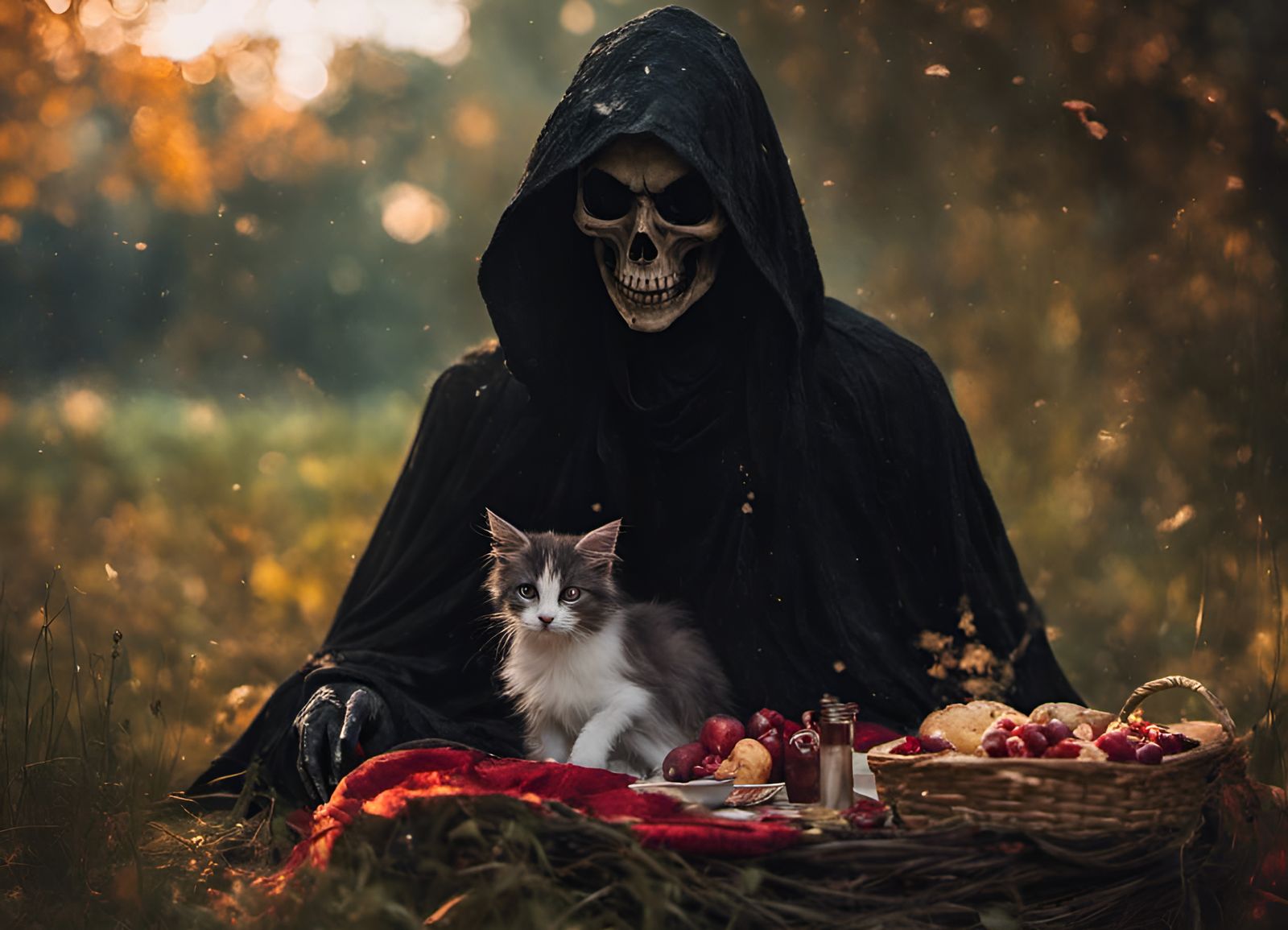 A nice picnic for Death and Kitten
