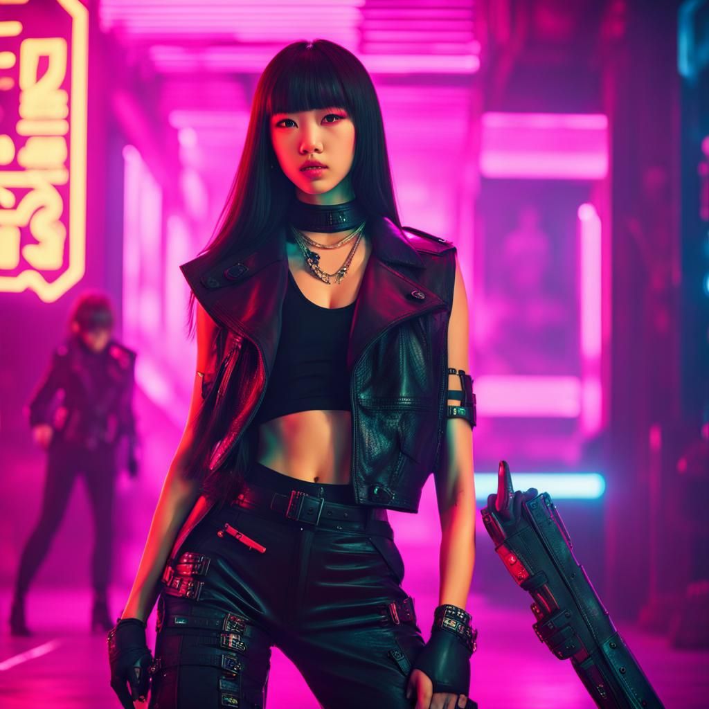 Cyberpunk Cityscape in Neon Style