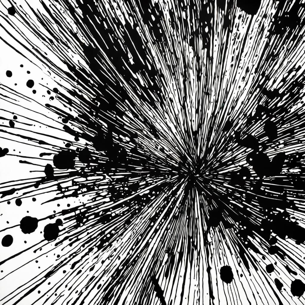 Playful Ink Doodle on Textured Paper