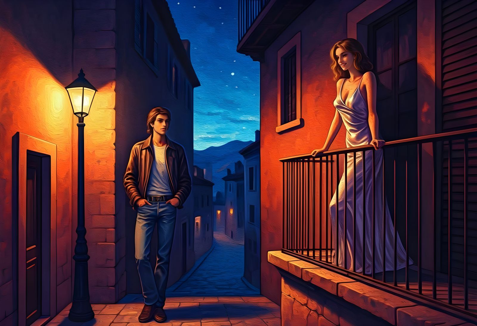 Sensual Nighttime Romance in Mediterranean Style