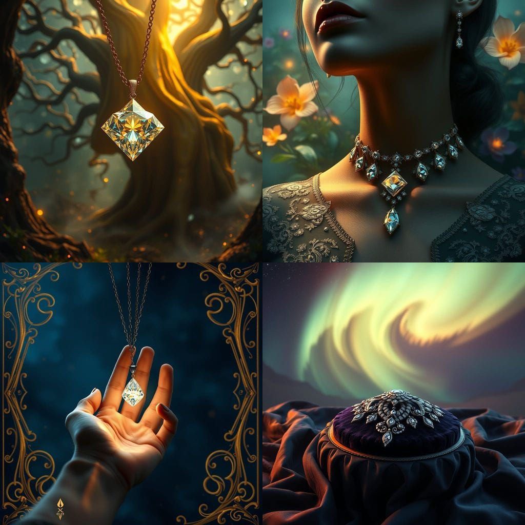 Ethereal Diamond Necklace in Deep Fantasy World