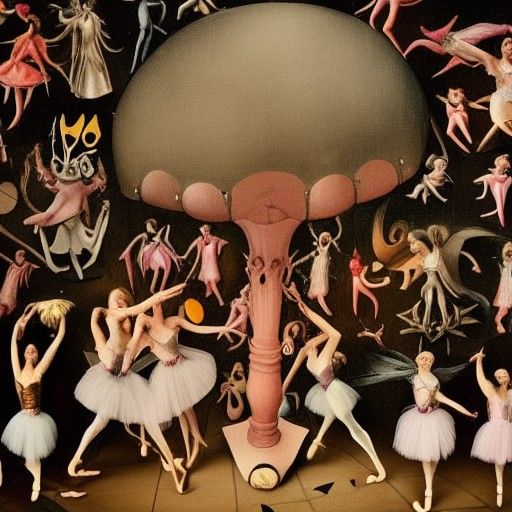 Grotesque Ballerinas Dance in Surreal Ballet