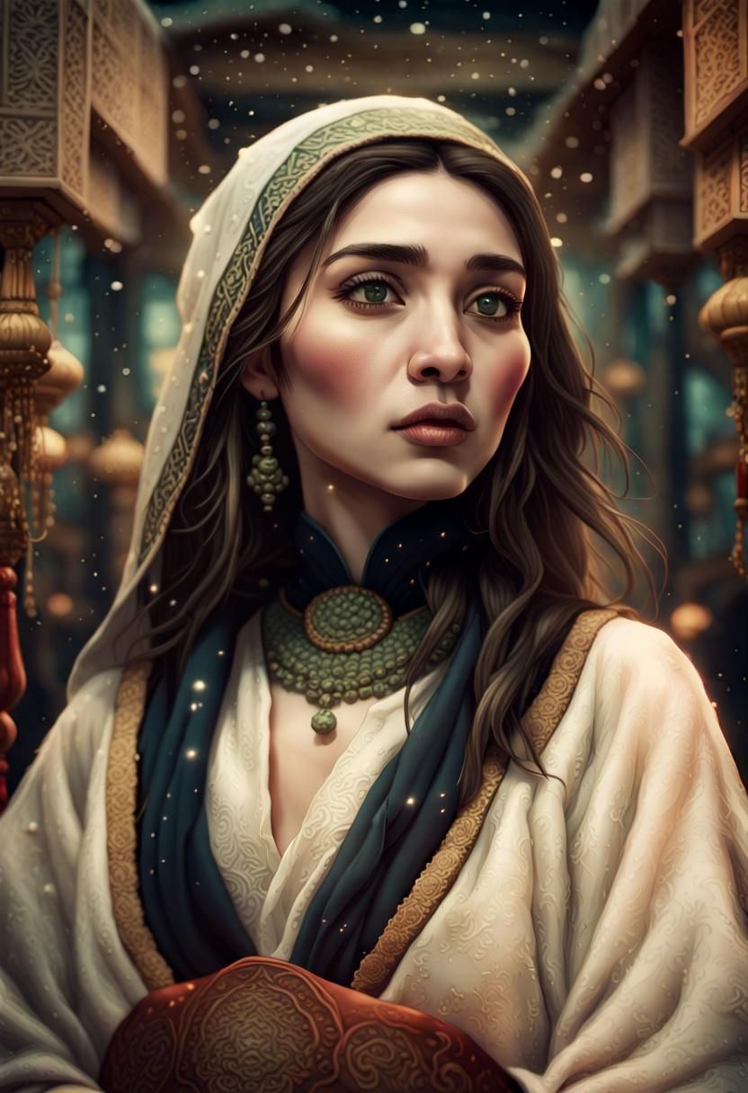 Woman in Eastern Bazaar, Cinematic Film Still