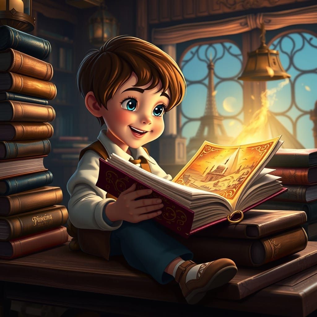 Disney-Style Child Discovers Wonders of the World in Leather...