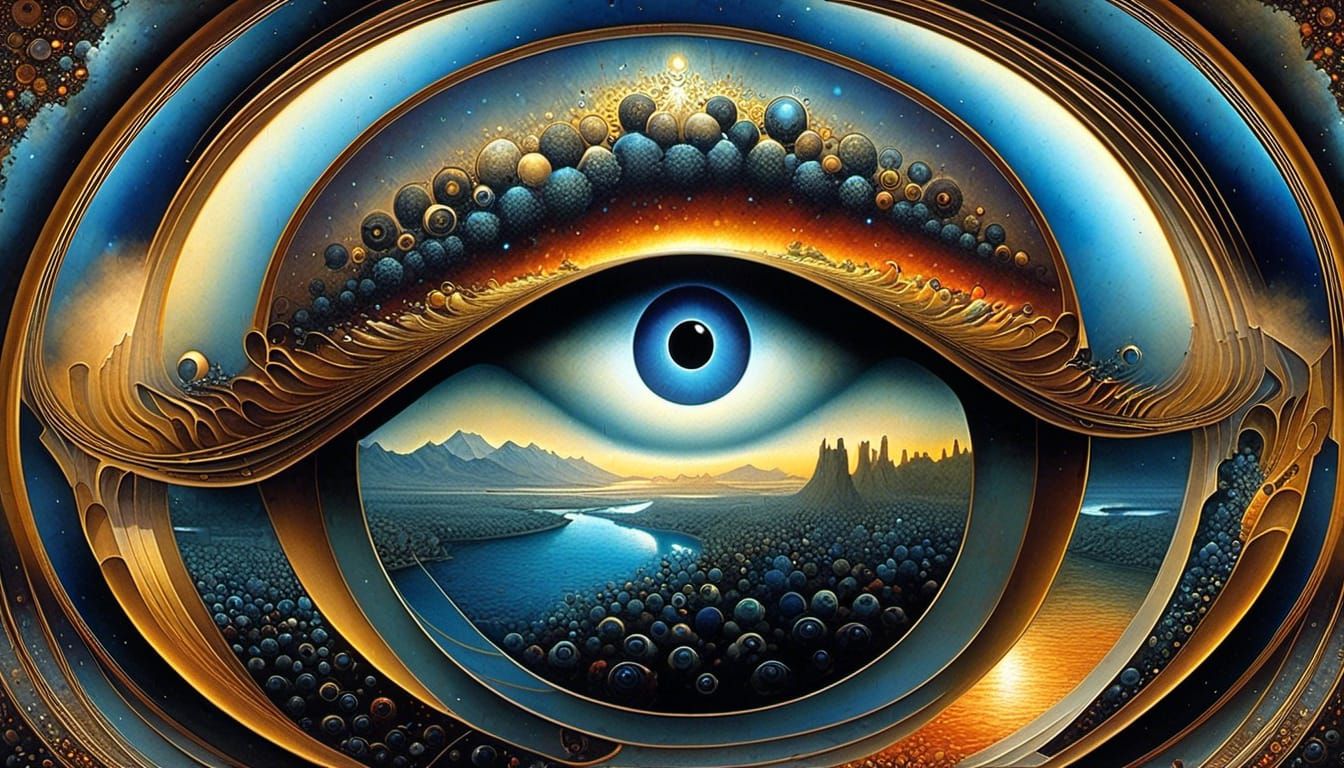 Surreal Cosmic Eye Catches a Dream