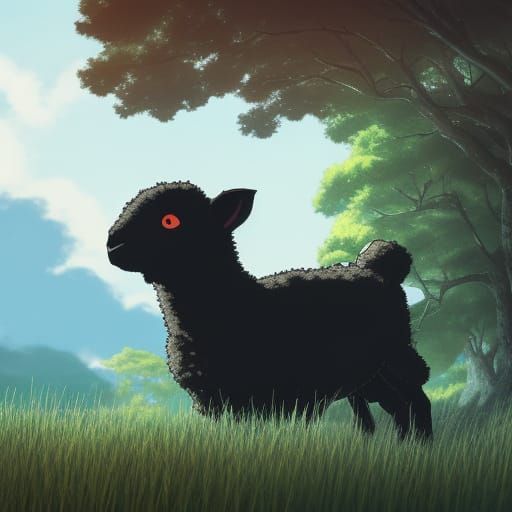Black Lamb in Anime Key Visual Style