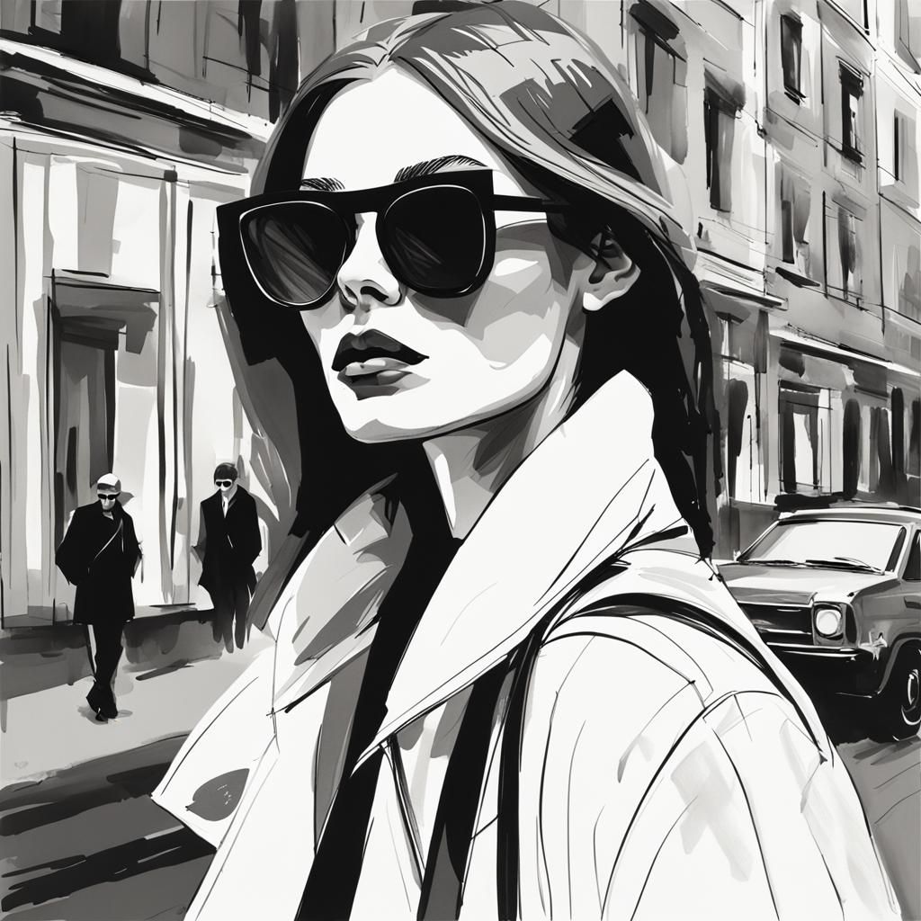 Sunglasses in Fashion Illustration Style