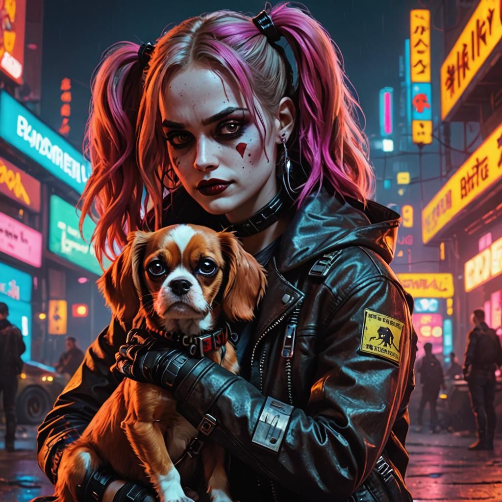 Harley Quinn and her Cavalier King Charles Spaniel