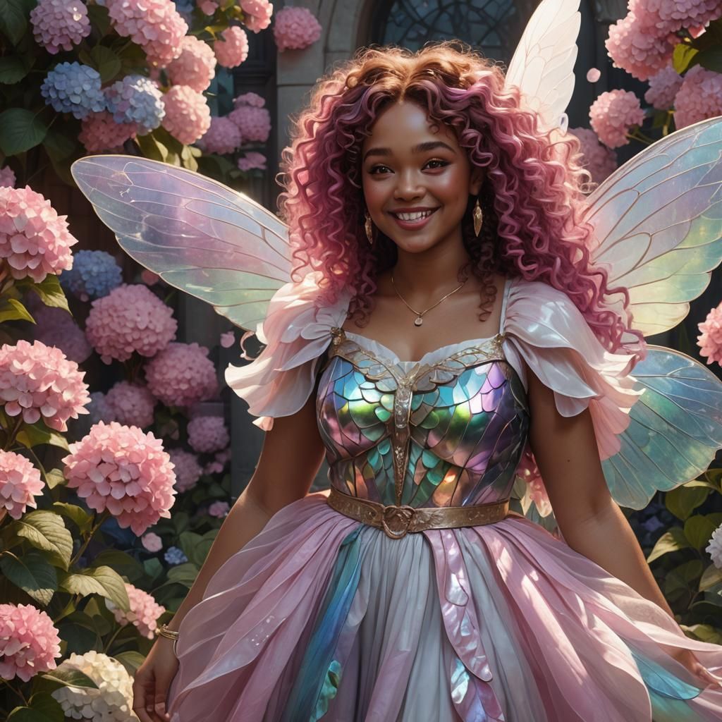 Lightskin Woman with Fairy Wings in Fantasy Art