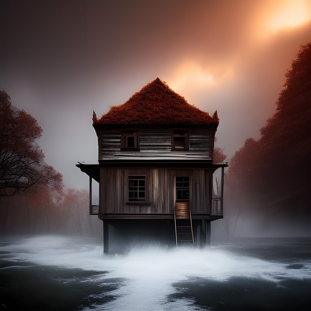 Mysterious Haunted Hut in Eldritch Surrealism