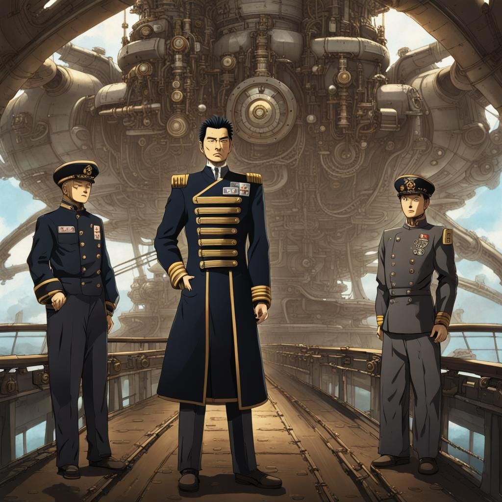 Admiral on Spaceship Yamato: A Steampunk Vision