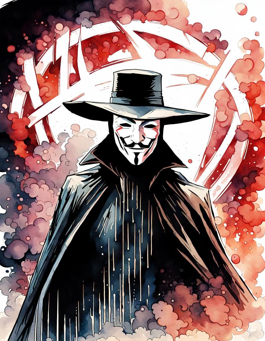 V for Vendetta: Watercolour Comic Book Art