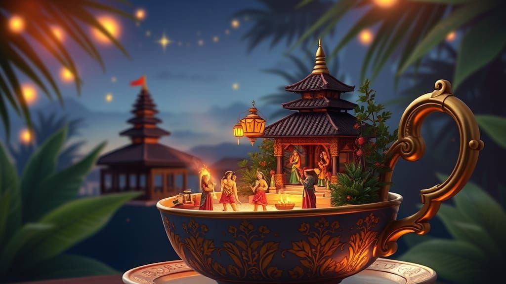 Miniature Balinese Festival in a Teacup