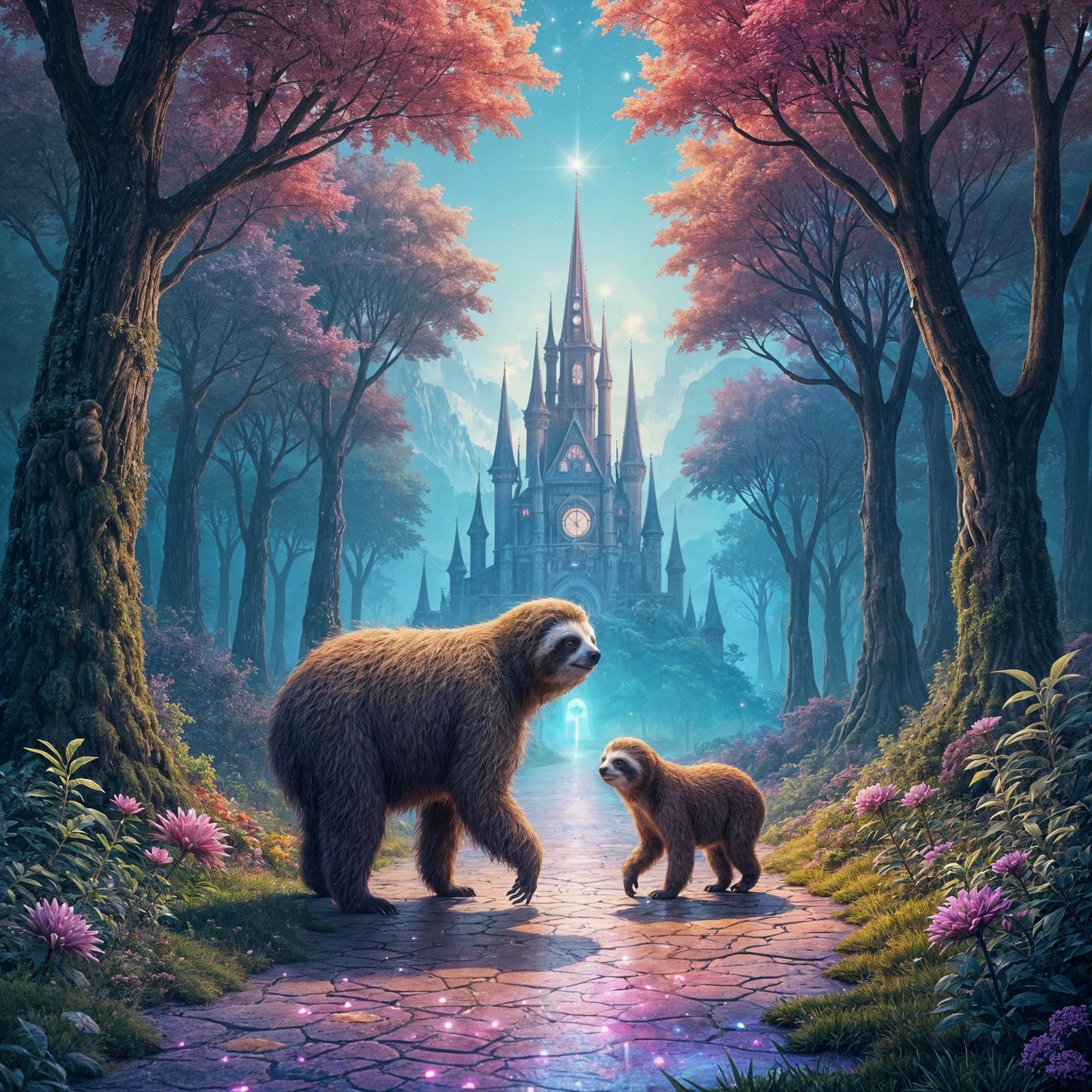 Sloths Journey on Astral Road to Castle
