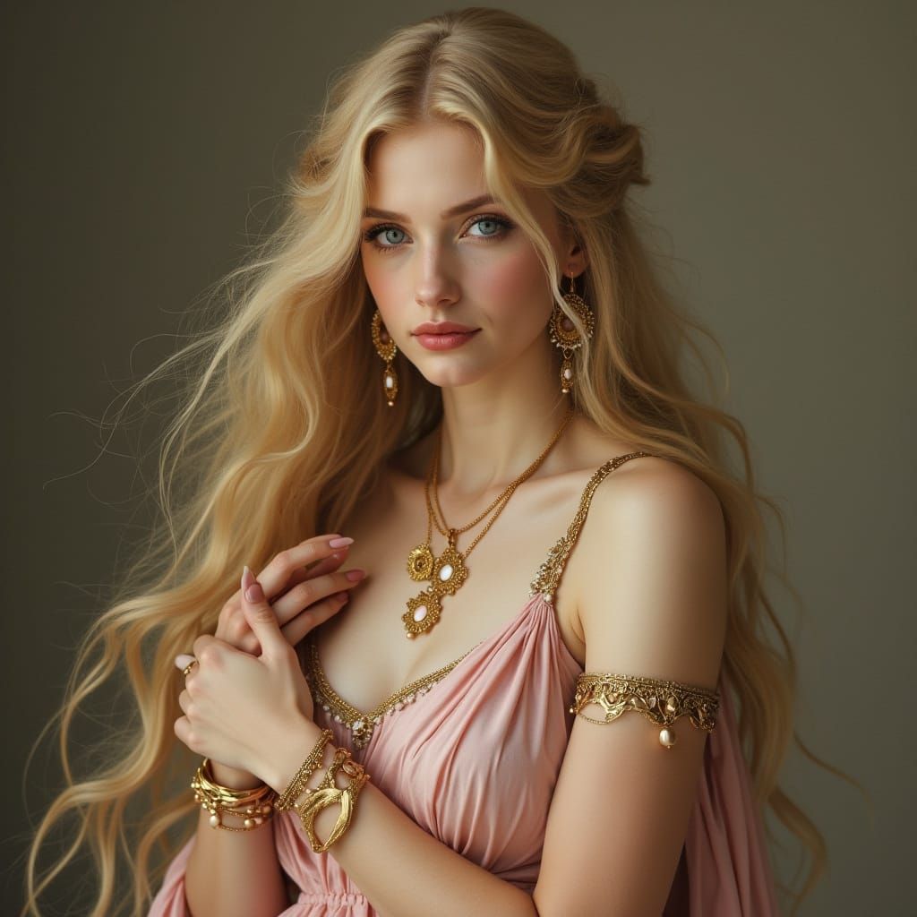 Greek Goddess of Love and Passion in Ethereal Beauty