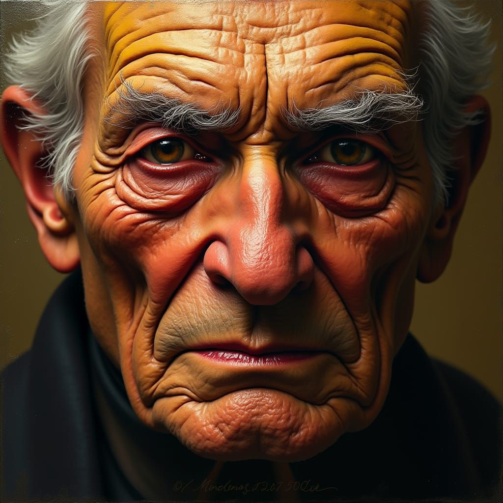 Elegant Closeup Portrait in Oil Paint