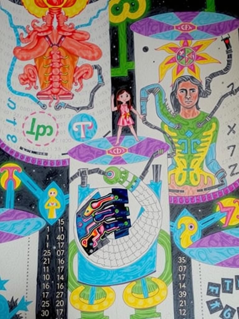 Bio-Cyborg with Dragon and Magic Portal in Neon Cityscape