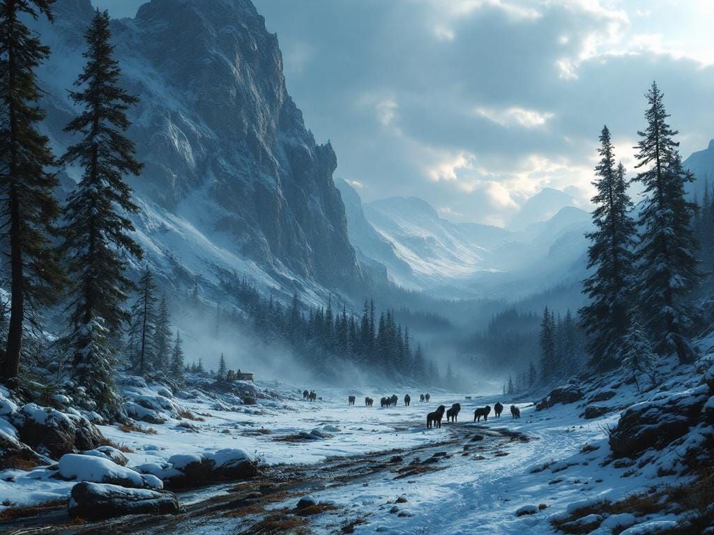 Epic Yellowstone Landscape with White Wolf Camp