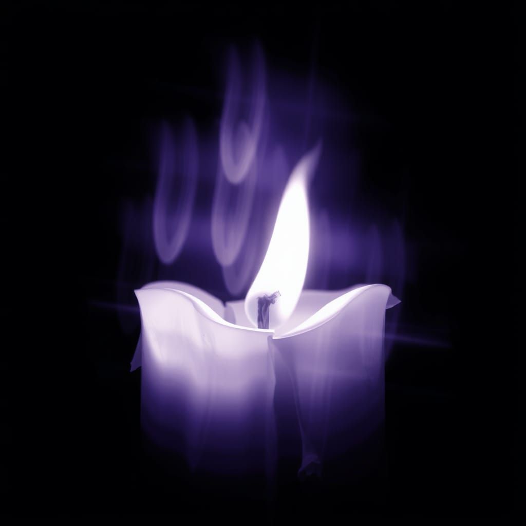 Violet Candle Flame in Long Exposure Motion Blur