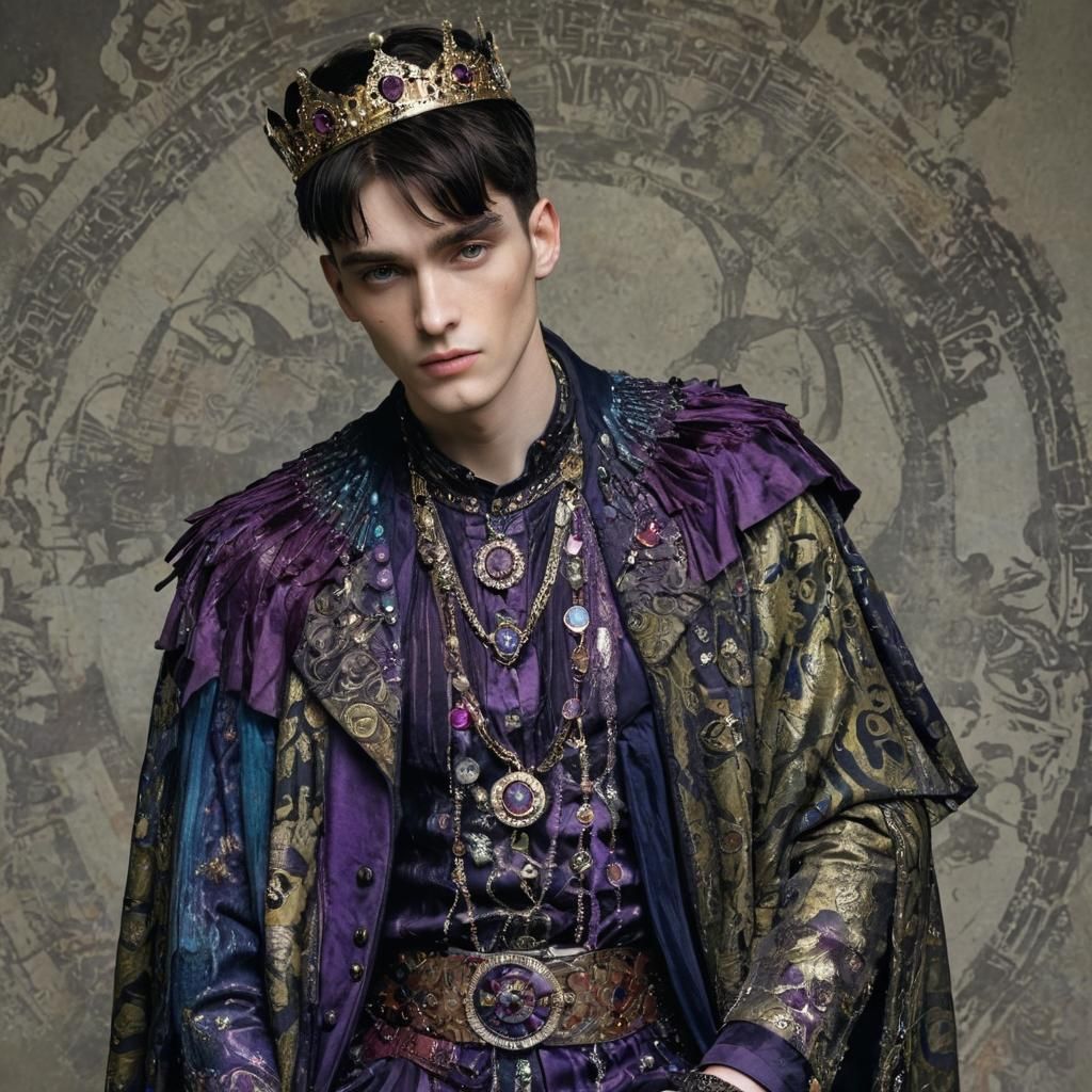 Strong King Portrait in Rich Jewel Tones