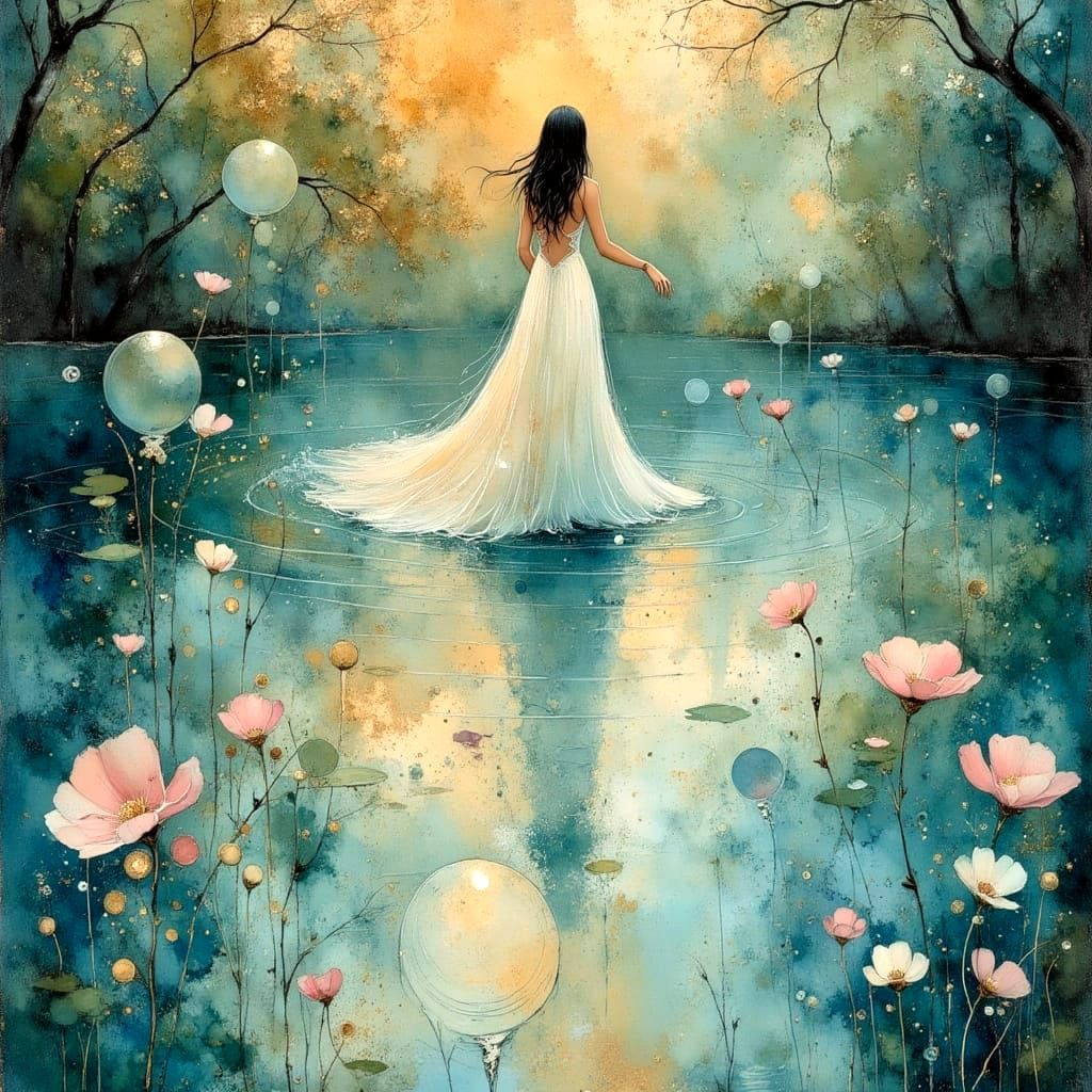 Lady of the Lake: Art Nouveau Bubbles