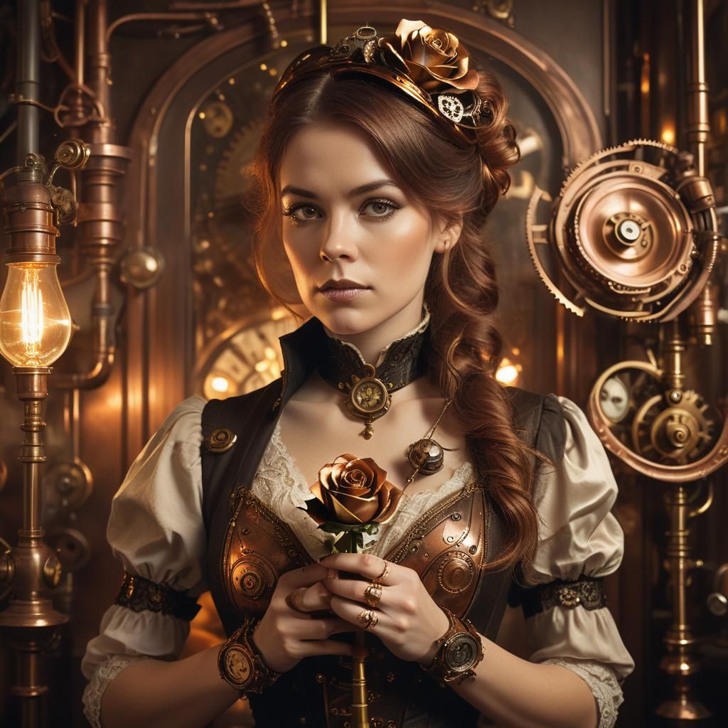 Steampunk Elegance in Copper and Gold