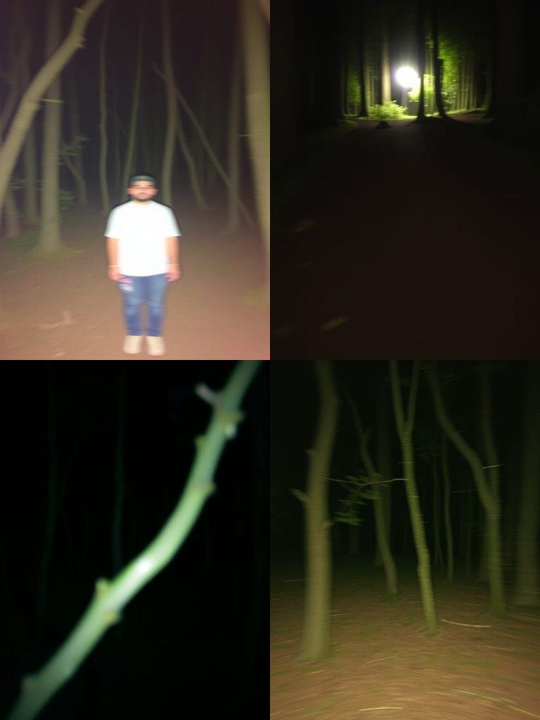 Careless Smartphone Snapshot of Nighttime Woods