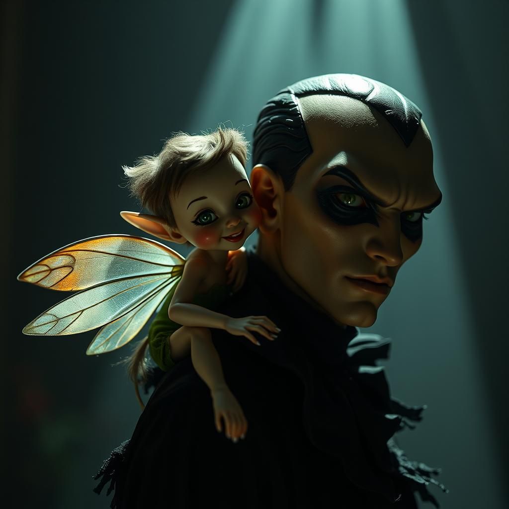 Gothic Fairy Whispers Darkly: A Cinematic Still