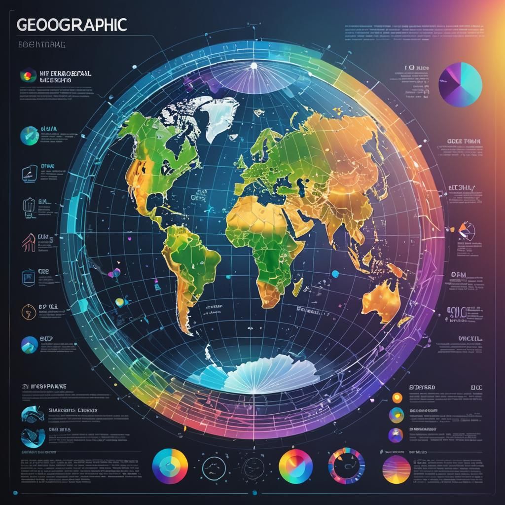 Holographic Geographic Layer Infographic Poster