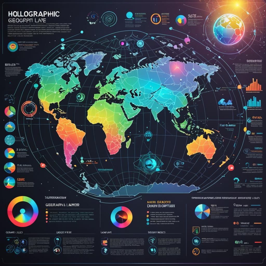 Holographic Geographic Layer Infographic Poster