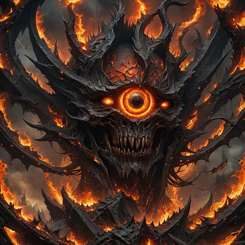 Balor vs Sauron: Fiery Eye of Death Digital Art