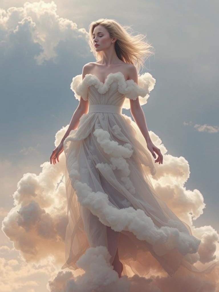 Ethereal Air Elemental in a Dreamscape Sunset