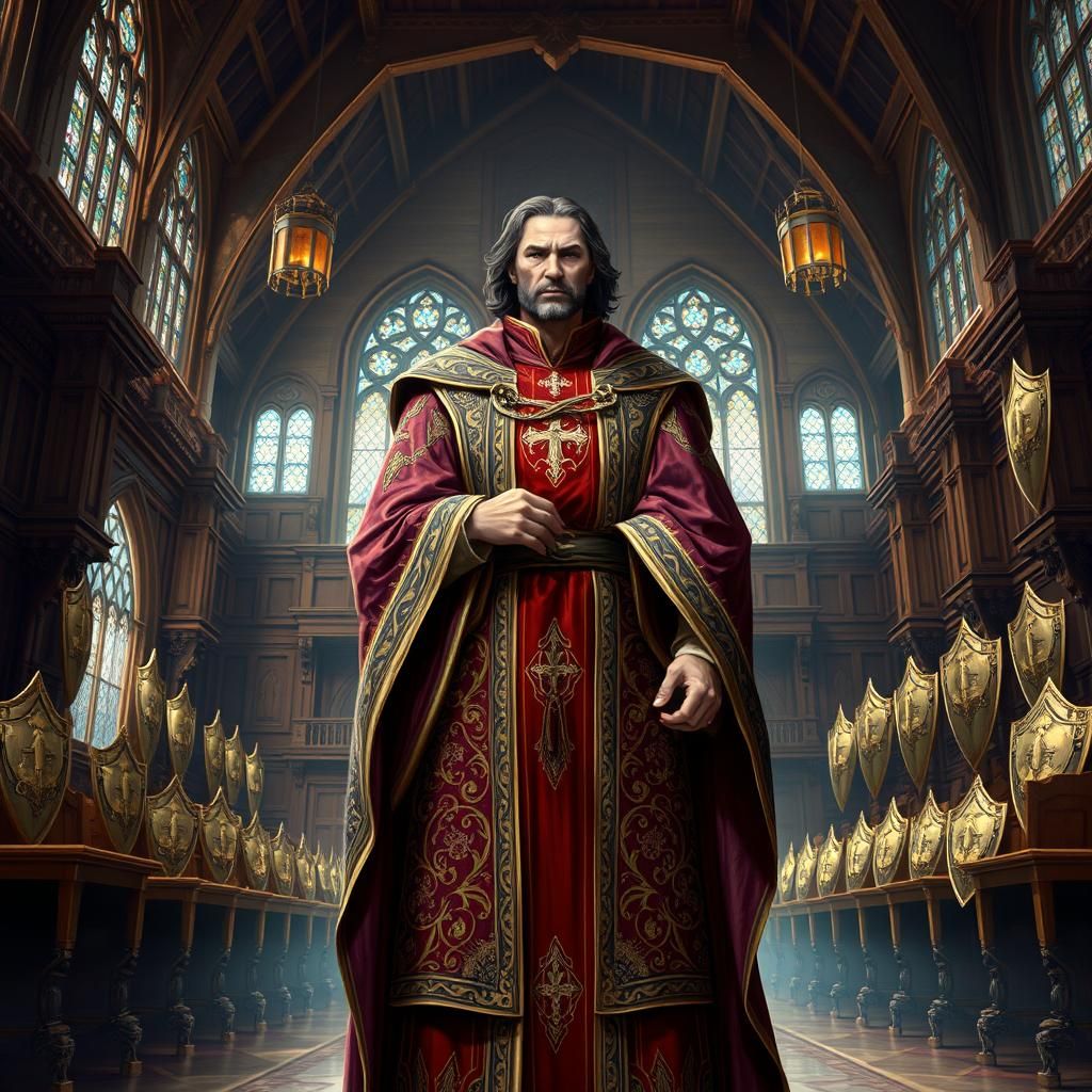 Guild Master in Grand Medieval Hall