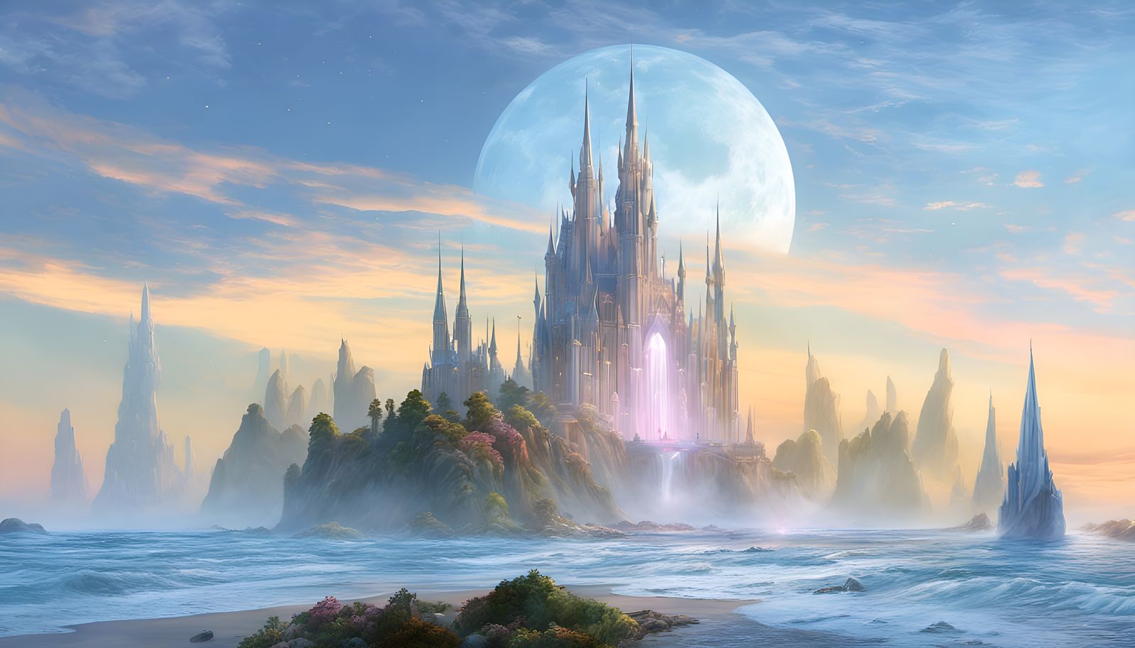 Enchanted Island: Mythical Landscape in Art Nouveau Style