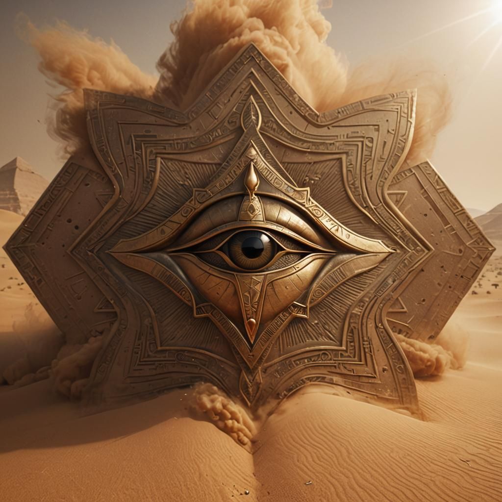 Dramatic Eye of Horus in Sandstorm