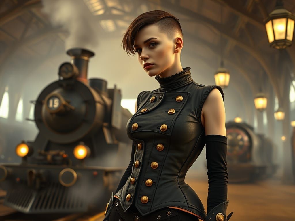 Steampunk Goth girl