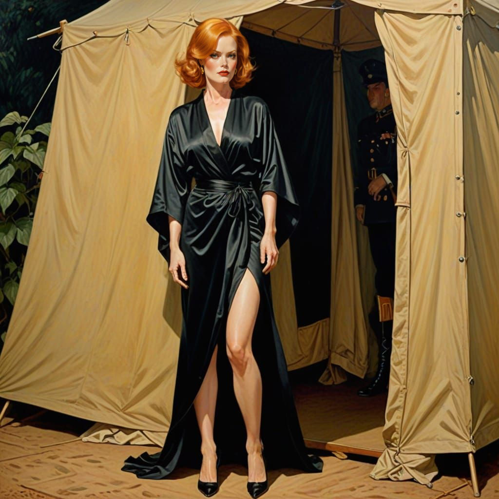 Beautiful Woman in Kimono: Impressionistic Oil Painting