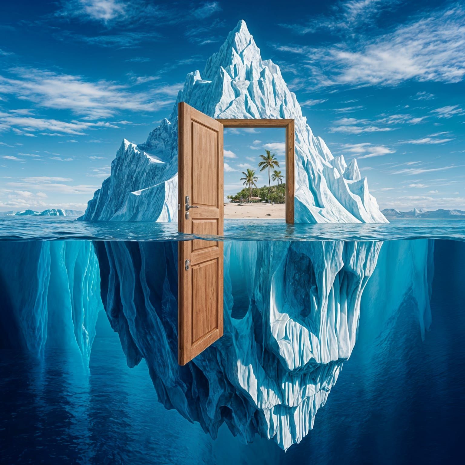 Iceberg Doorway to Tropical Island Paradise