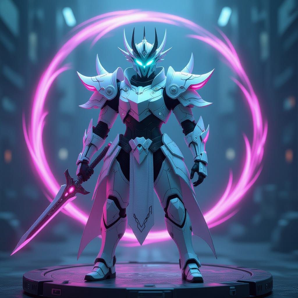 Robotic Warrior in Gothic Fantasy Style