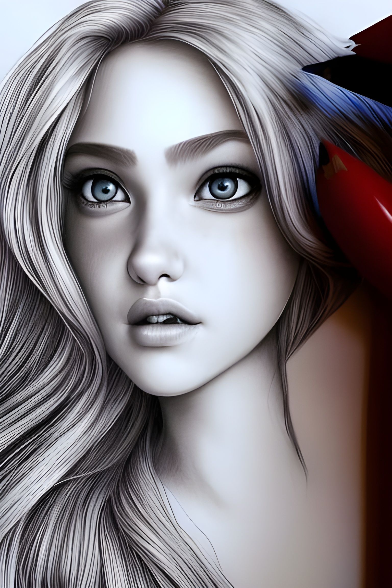 Beautiful HD high quality intricate hyperdetailed portrait of the cute elegant princess Rapunzel in pencil scetch style ...