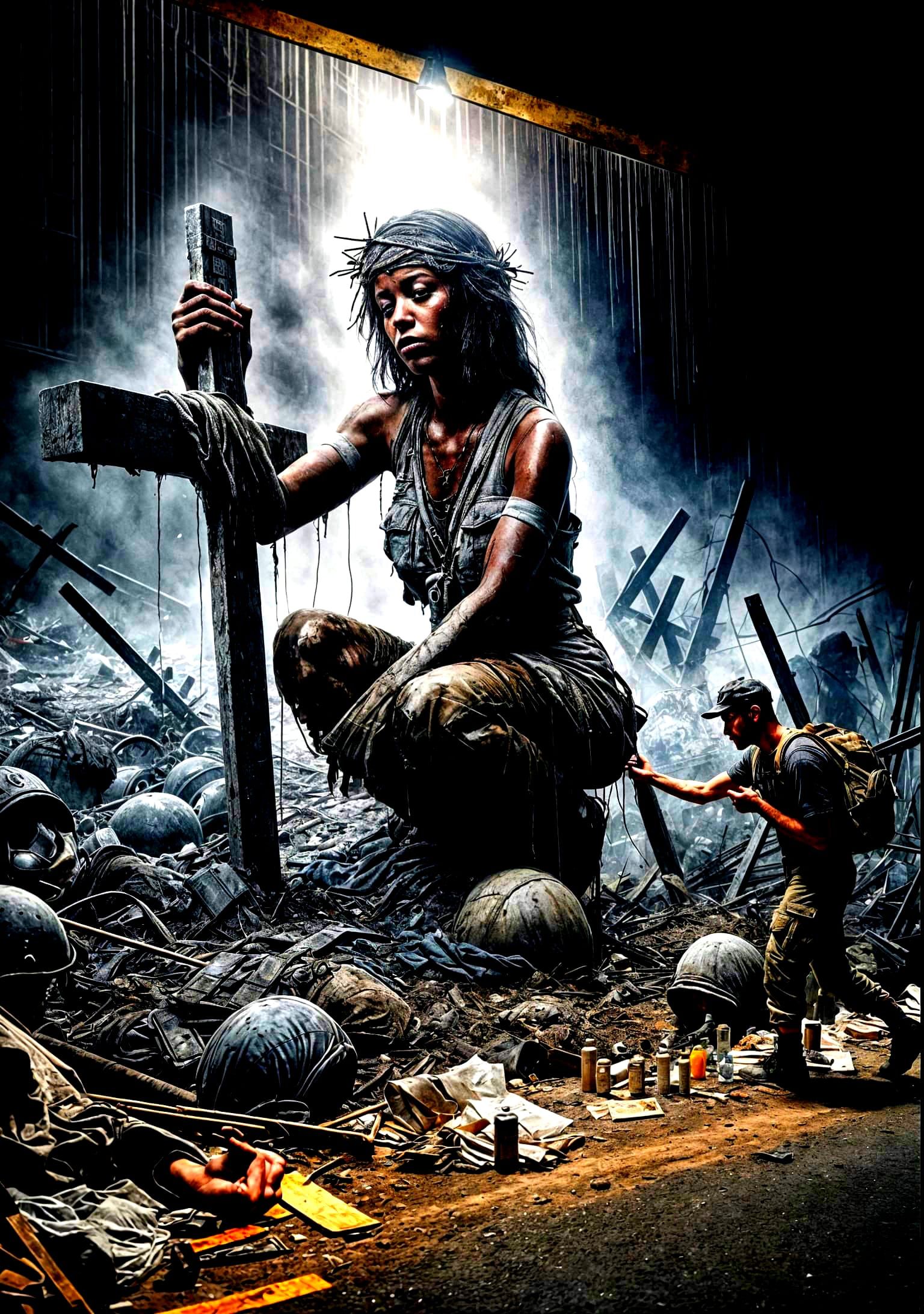 Graffiti Art: Soldier in War Zone