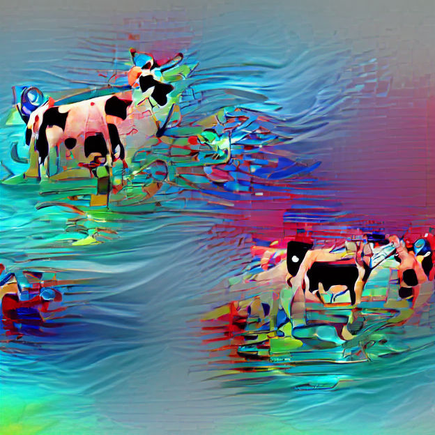 Abstract Cow Swimming in 8K Resolution