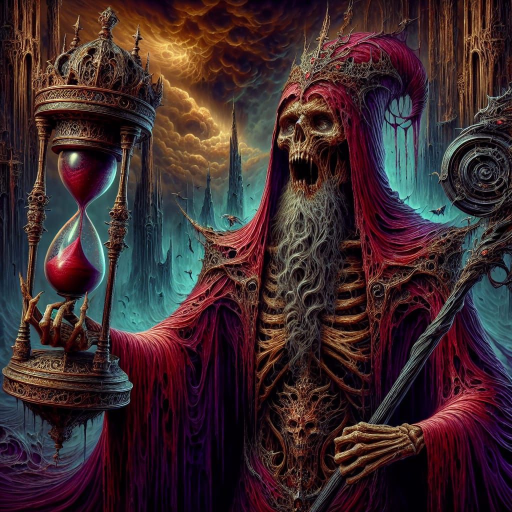 Undead Wizard of Evil in Art Nouveau Style